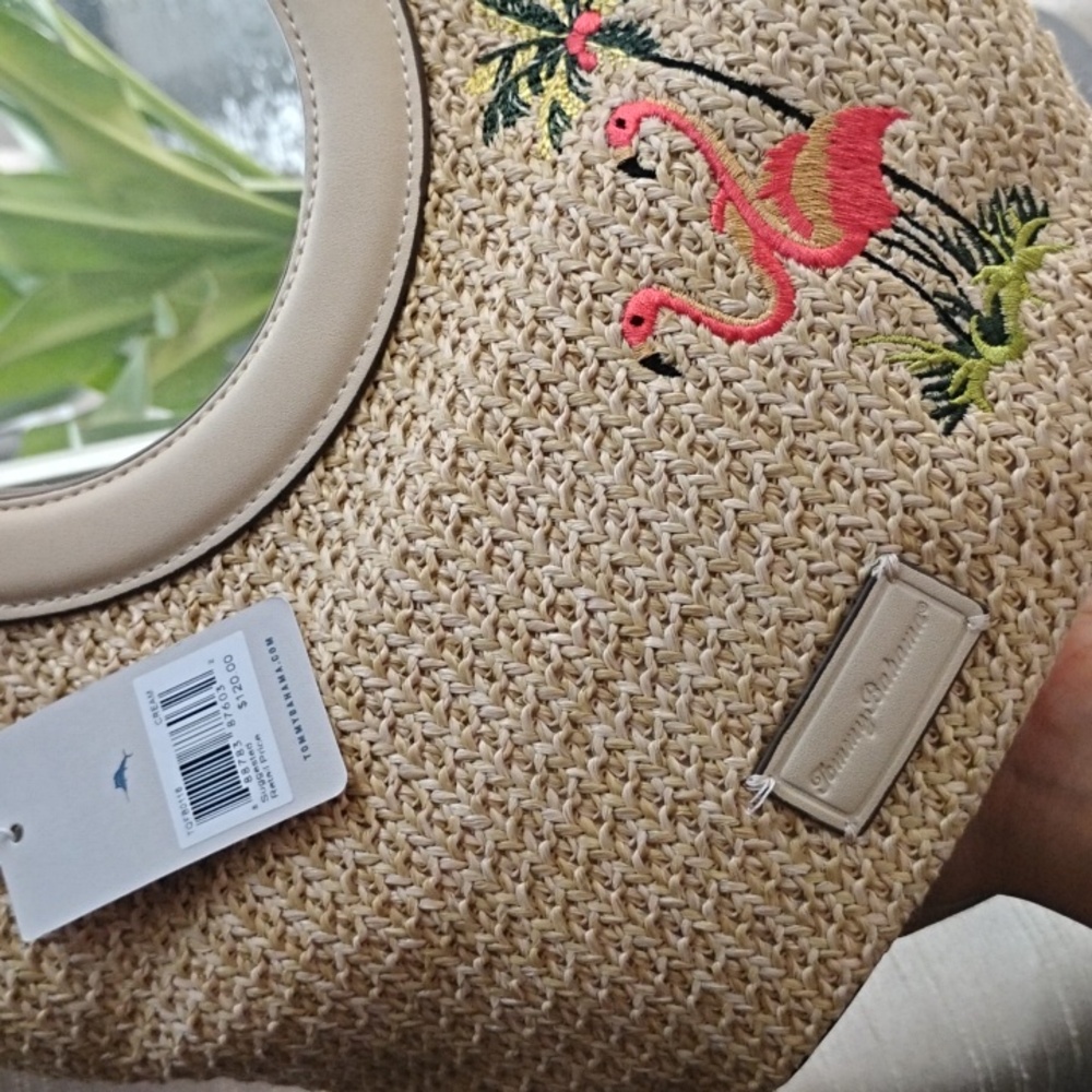 🦩Tommy Bahama Flamingo Embroidery Elegant Beige Women's Bag